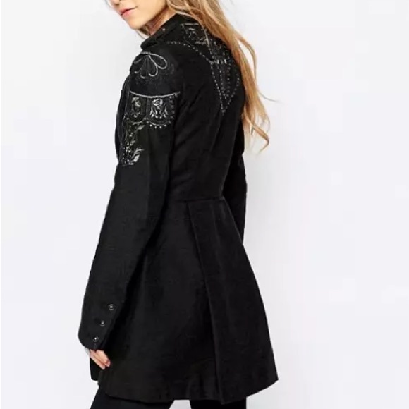Free People Sargent Zip-up Long Sleeve Embroidered Coat - Picture 6 of 17
